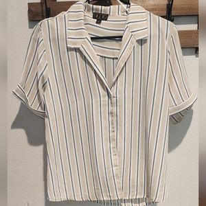 O L M pin stripped blouse size Large